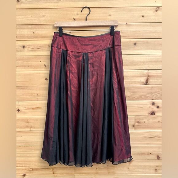 NWT Linea Domani Size Small Red Black Gothic Vampire Knee Length Skirt - Picture 1 of 9